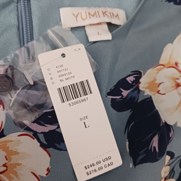 NEW Yumi Kim‎ Wonderland Mini Dress in Honey Rose Stone/Blue Floral Size L - Picture 6 of 11